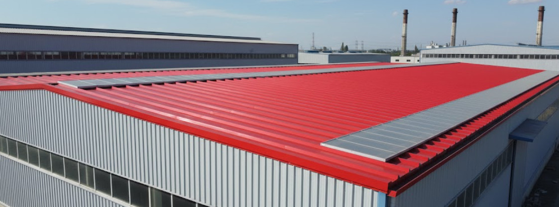 Промышленное здание с кровлей из сэндвич панелей