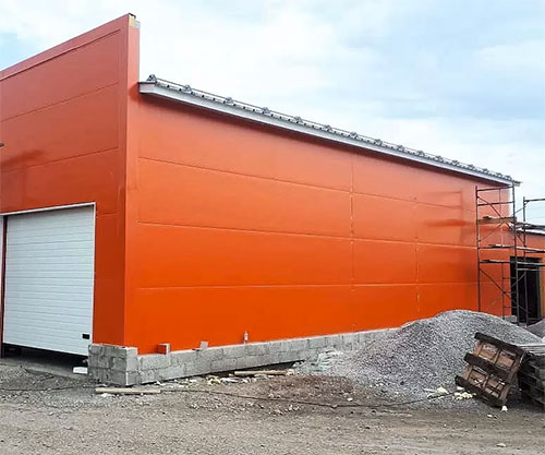 Нестандартные сэндвич панели на промышленном объекте