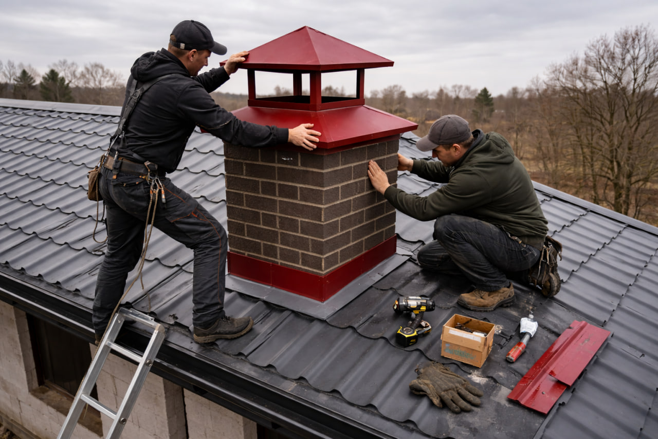 Дымник на кровле частного дома