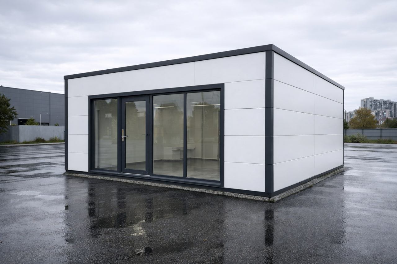 Фасад из стеновых сэндвич-панелей