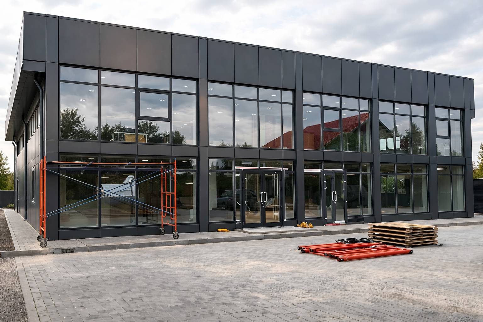 Готовое здание из сэндвич-панелей