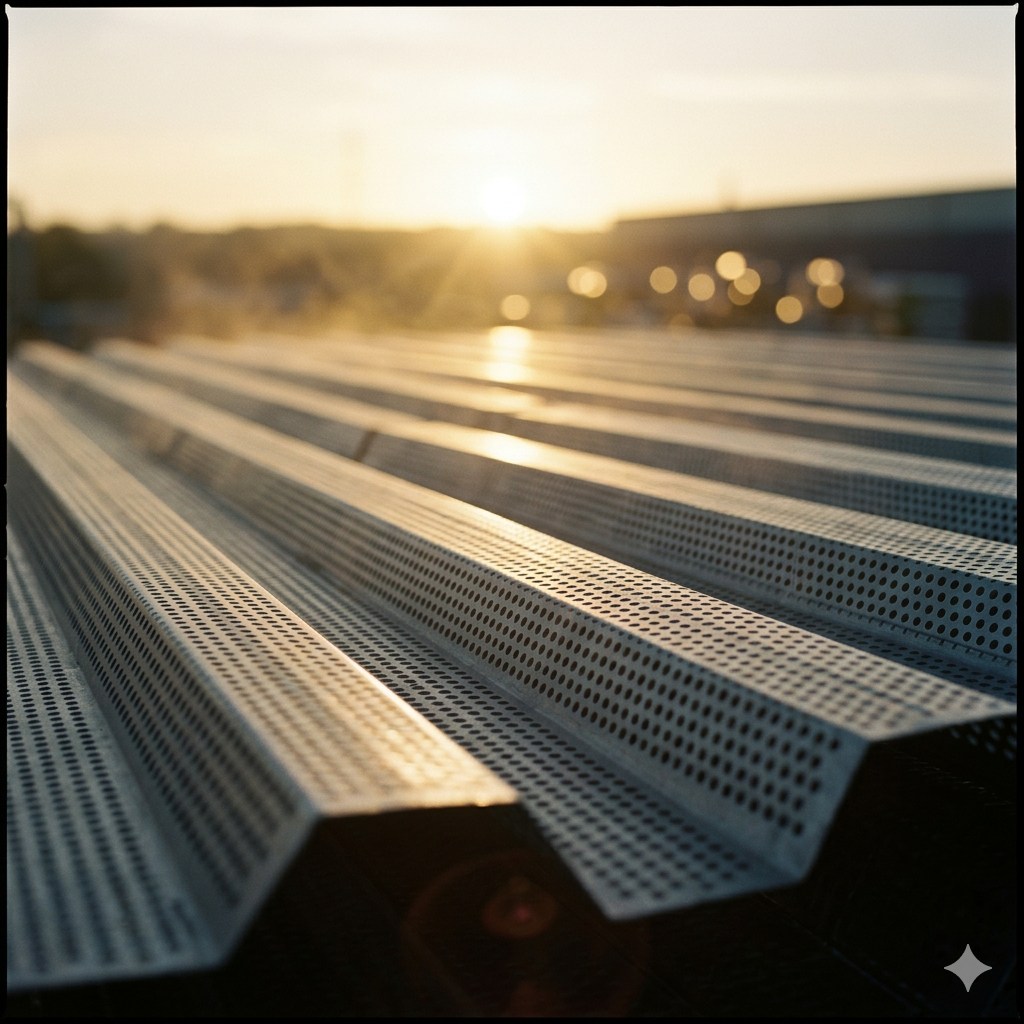 Перфорированный профлист Т135 на коммерческом объекте в Ленинградской области