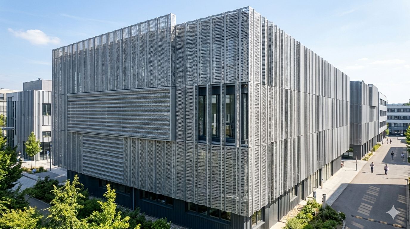 Перфорированный профнастил Т55 на производственной площадке