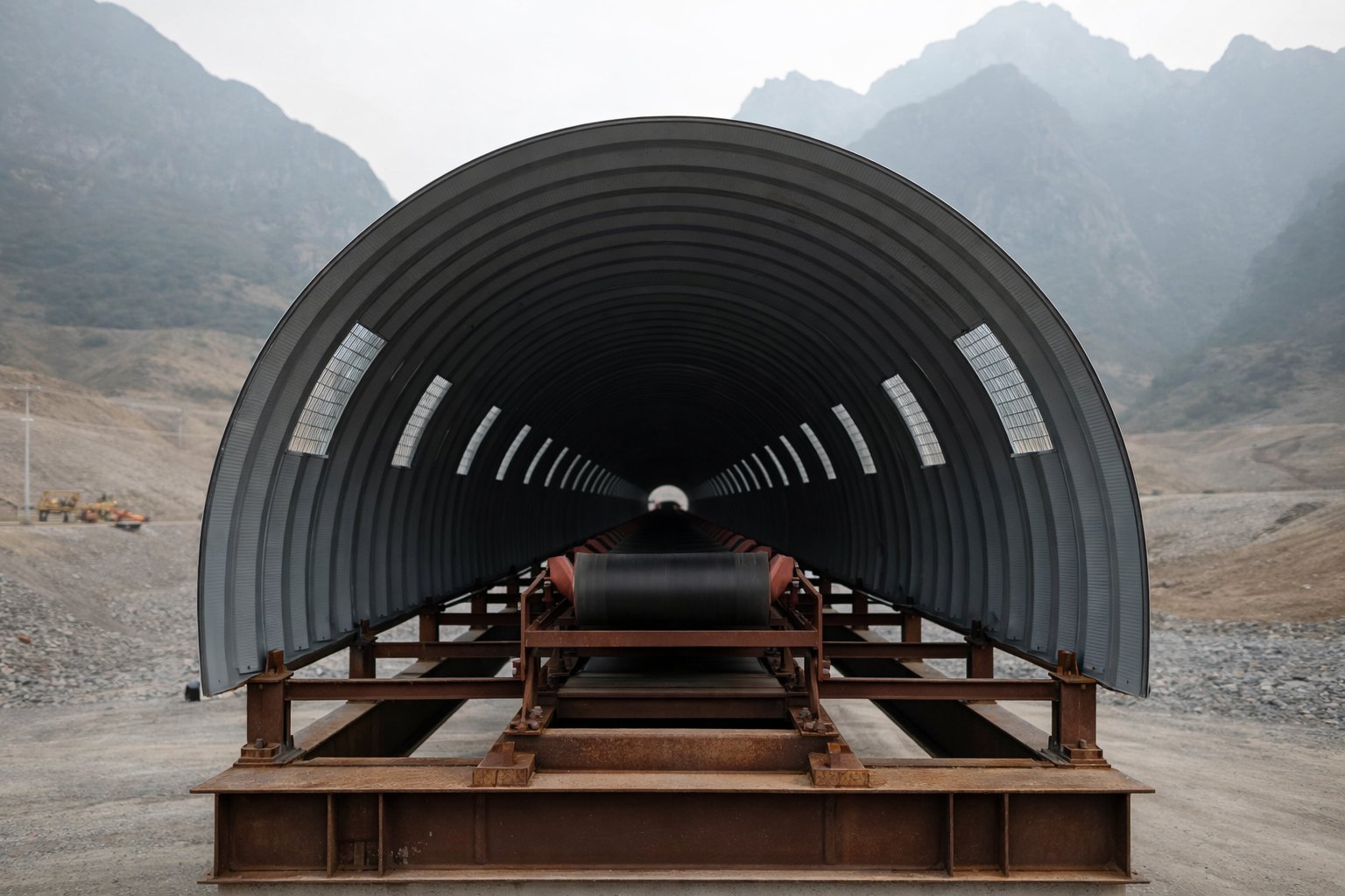 Укрытие конвейеров для складов и промышленных площадок