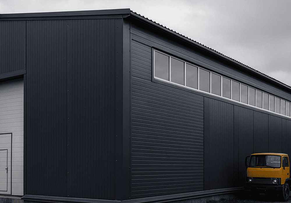 Горизонтальная угловая сэндвич-панель на объекте в СПб и ЛО