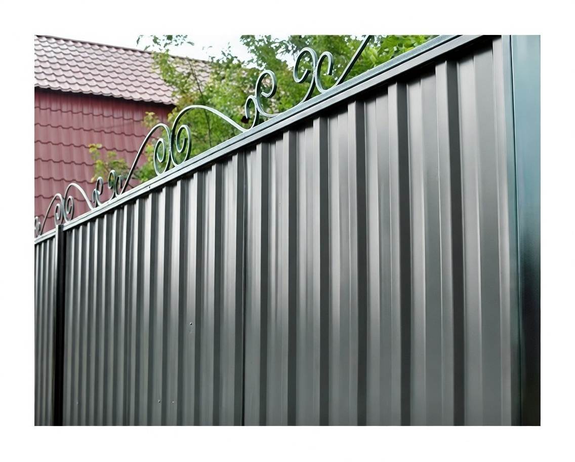 Забор из профнастила С15 на коммерческом объекте